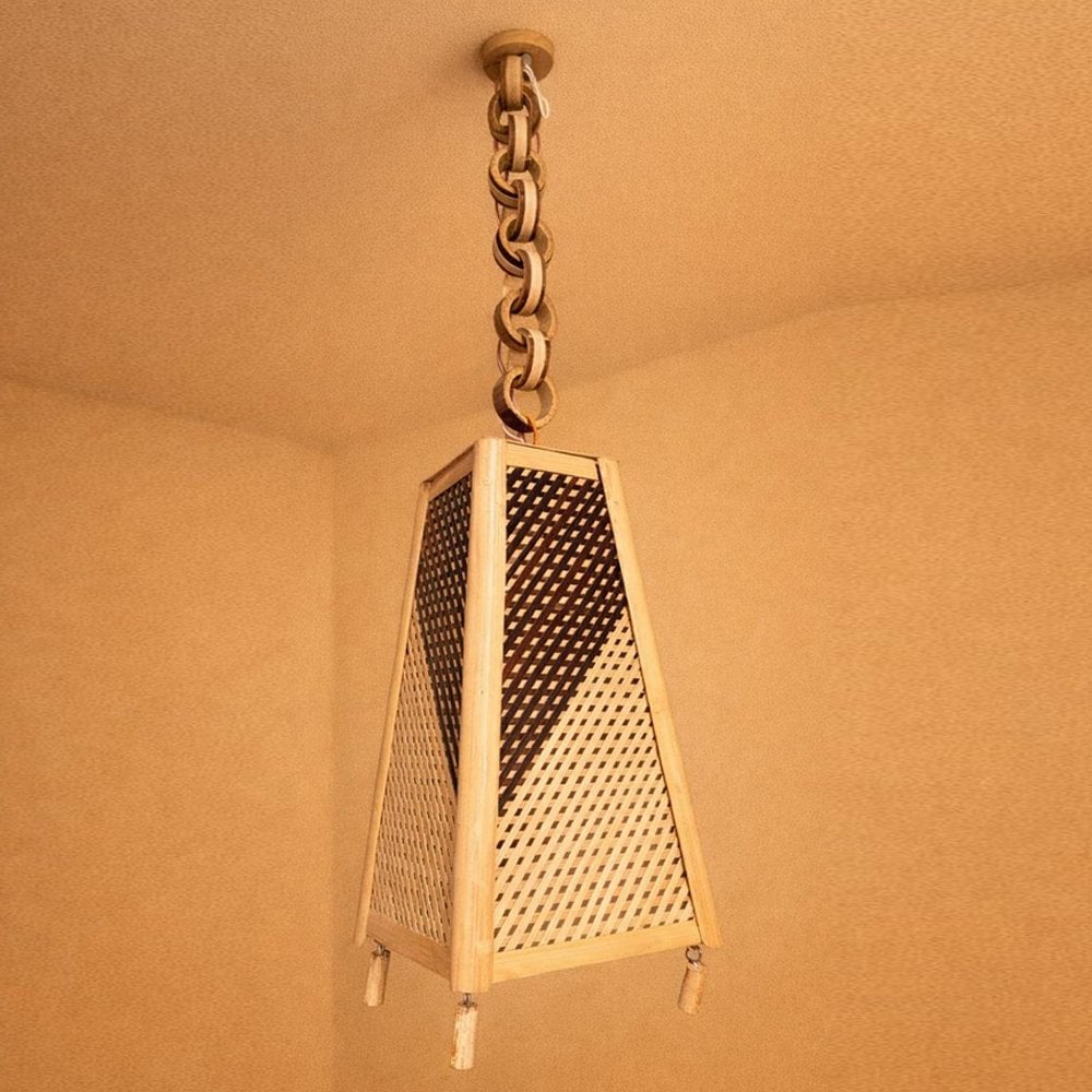 Handmade Bamboo Trapeze Hanging Lamp
